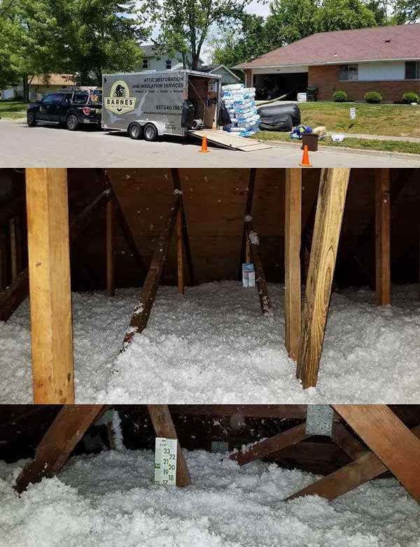 Photo at bat removal service page: Insulation replacement