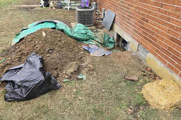 Raccoon Damages Sidney Ohio Crawlspace Blog photo: Starting the dry well